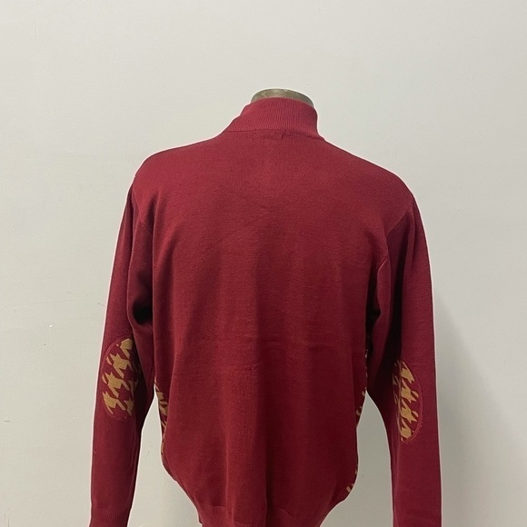 Inserch sweater zipper front burgundy houndstooth regular fit - Picture 3 of 3